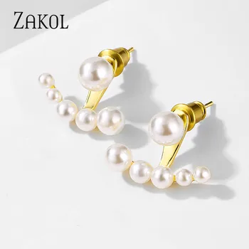 ZAKOL kórejský Nové Elegantné Pearl Flower Sladké Vymeniteľné Stud Náušnice Ženy Náušnice Šperky pre Strany FSEP2685