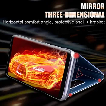 Smart Mirror Flip Telefónu Prípade OnePlus 7 7T 8 Pro Clear View Window Pevného PC Stojan, Kryt Na Jeden Plus 6 6T Stojan Coque