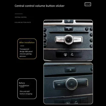 DHBH-Auto Multimediálne Tlačidlá ovládania Hlasitosti Dekorácie, Nálepky Kryt Výbava pre Mercedes Benz C E Trieda W204 CLS GLK ML350 C180 E260
