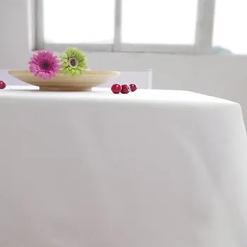 Vlastné biela bavlna polyester obrus nadrozmerné home table kryt veľkoobchod svadobné hostiny, vonkajšie strany banquet hotel zariadené, pri