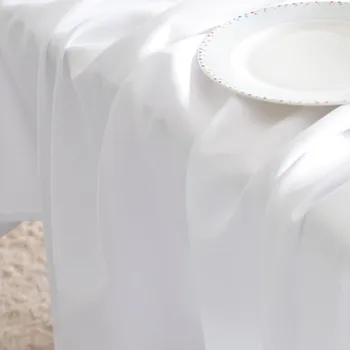 Vlastné biela bavlna polyester obrus nadrozmerné home table kryt veľkoobchod svadobné hostiny, vonkajšie strany banquet hotel zariadené, pri