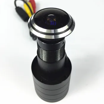 SHRXY HOTsell Široký Uhol 800tvl CCD Káblové Mini Dvere Oko Otvor Video Kamera Farebná DOORVIEW mini CCTV Kamera s 12V1A Adaptér