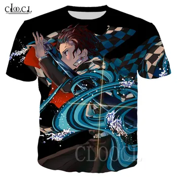 Japonské Anime Ghost Čepeľ T-Shirts Kamado Tanjirou Démon Vrah 3D Print T Shirt Módne Krátke rukáv Mikina Šport Tee Top