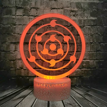 Naruto Logo Svetlo Uchiha Madara&Ootutuki Kaguya Oko symbol legenda 3D LED Nočné Svetlo Pre Chlapec, Izba Dovolenku hračka Pre Dospievajúce Dieťa Hračku