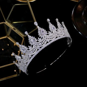 ASNORA Luxusné Tiaras A Koruny, zapojenie tiara svadobné koruny, večerné šaty, doplnky, svadobné šperky CZ zirkónmi tiara
