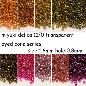 Japonsko DB Miyuki Delica Korálky 1,6 mm Transparentné Farbené Core Series 10G Sklenené Korálky na Šperky