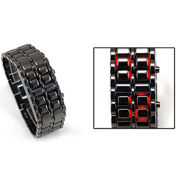 2019 Nový Štýl Iron Samurai Kovový Náramok hodiniek mužov LED náramkové hodinky Digitálne Hodiny montre elektronické reloj relogio Hodinky