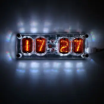 V-12 Svietiť Trubice Hodiny 4-Bitový DS3231 IN12 Nixie Tube Clock Steampunk Dekor Darček s Multicolor RGB LED Podsvietenie