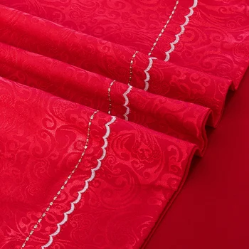 Čínsky Štýl, Luxusné Svadobné posteľná bielizeň nastaviť Škvrna Žakárové Manželskou posteľou King Queen Size Červená Farba Obliečky Obliečky kryt Bedsheet Nastaviť