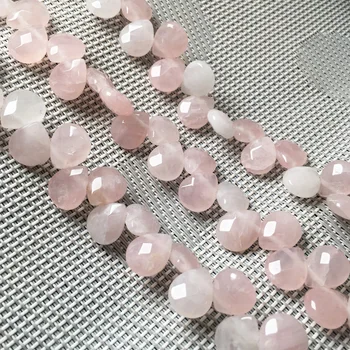 Prírodný kameň Tvárou kvapka Vody tvar voľné korálky Rose quartzs Crystal string guľôčok Pre šperky, takže DIY náramok náhrdelník
