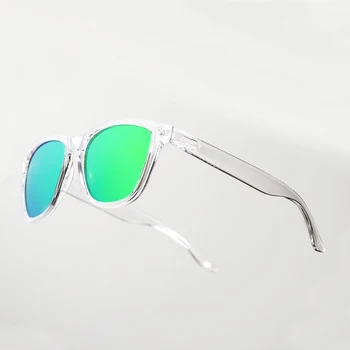 DOKLY Unisex Jasný rám zelené šošovky, slnečné Okuliare Zrkadlo Oculos Slnečné Okuliare Gafas De Sol módne slnečné Okuliare Ženy slnečné okuliare