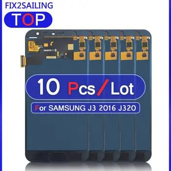 10pcs Lcd Samsung Galaxy J3 2016 J320F J320H J320M J320FN Super LCD Displej Testované Pracovných Dotykový Displej Montáž