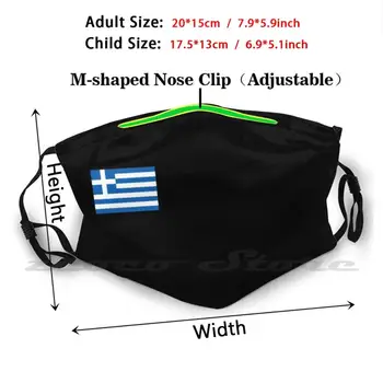 Grécka Vlajka Masku na Tvár Masku DIY Umývateľný Filter Pm2.5 Úst Trendov Grécko Grécky Grécky Hellas, Atény, Grécko Grécky Grécky