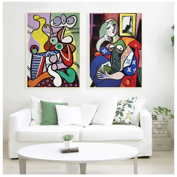 Picasso Ženy Abstraktné Plátno Art Print Maľovanie Plagátu Obrazov Na Stenu Pre Obývacia Izba Domov Dekoratívne Spálňa Decor Č Rám