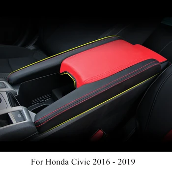 Auto Opierkou Box Kožené puzdro Jemný Vlákniny PU Non-slip Absorbovať-pot Dekoratívne Doplnky Pre Honda Civic 2019 2018 2017 2016