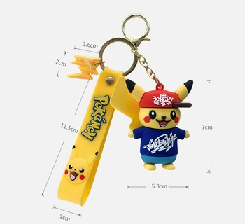 Pokemon Akcie Obrázok Pikachu Keychain Keyring PVC TOMY Psyduck Obrázok Prívesok Karikatúra Roztomilý Model Bábiky Kawaii Deti Hračky Darček