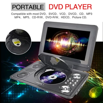 13 palcový HD Prenosný DVD Prehrávač, Mobilný Digitálny Multimediálny Prehrávač TV EVD Rádio MPEG, MPEG4, VCD, SD Karty U diskov hrať
