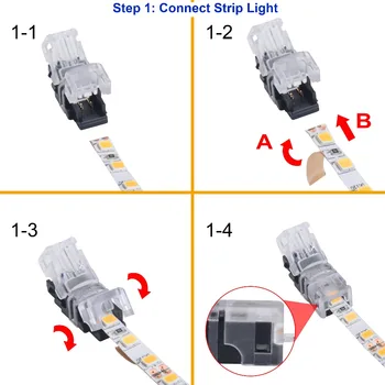 10pcs/veľa Solderless 2pin LED Pásy Konektor 5mm 2pin IP20 LED Pásy na Drôt Rýchle Spojenie LED Pásky Svetlo Konektory