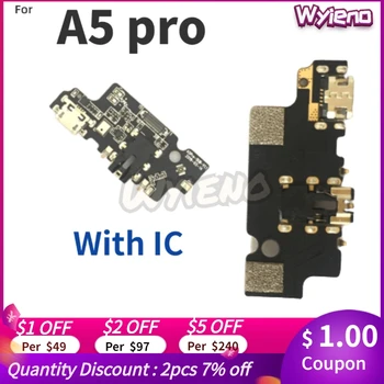 Wyieno Pre UMIDIGI A5 Pro USB Nabíjací Dok Port Nabíjačku Audio Jack Plug Flex Kábel Mikrofónu MIC Konektor Rada