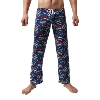 Pyžamo mužov nohavice ropa interiéru hombre pijama hombre sleepwear vytlačené klasické domáce nohavice pánske pyžamo nightie bielizeň mužov