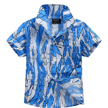 Bavlna kvetinový tričko havajské košele aloha tričko pre chlapca T1548