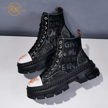 RY-RELAA Európe stanice platformu topánky 2020 módne Originálne Kožené ankel topánky, doplnky, dámske topánky boj proti topánky pre ženy tide