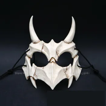 Halloween Ženy Muži Yaksha Nebeský Chrt Dragon Boh Tiger Mask Demon Lebky Rekvizity Japonský Strašidelné Cosplay Kostým Deň Mŕtvych