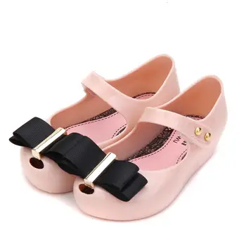 Nový štýl Luk Fashion Dievčatá topánky Mini Móda Jelly Topánky Princezná Topánky Dievčatá Mäkké Pohodlie Sandále Deti Sandále 15-18 cm