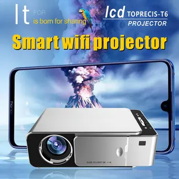 T6 Full Hd Led Projektoru 4K 3500 Lumenov kompatibilný s HDMI 1080P Usb Prenosné Kino Beamer Káblové Rovnakej Obrazovke Wifi Projektor