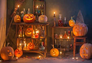 Avezano Halloween Hrozné Tekvica Fotografie Pozadí Nočné Svetlo Deti Portrét Kulisu pre Photo Studio Photophone