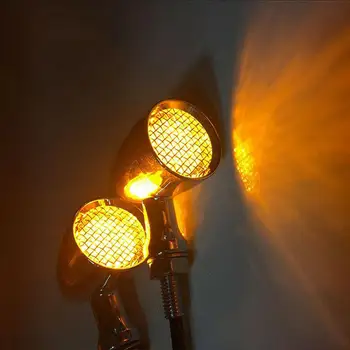 Univerzálne Motocyklové Bullet Tvar LED Chrome CNC Zase Signál Svetlo zadné Svetlo Motocyklové Motocross Indikátor Lampy Honda