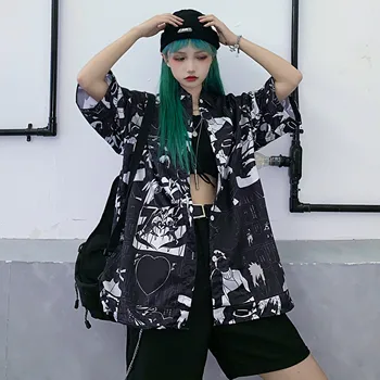 Príležitostné Voľné Lenivý Tričko dámske Košele Ulzzang Japonský Kawaii Dámy Vintage Žena kórejský Harajuku Roztomilý Oblečenie Pre Ženy