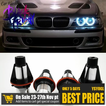 LED Angel Eyes Auta 2ks Blikajúce Pre BMW E39 E53 E60 E61 E63 E64 E65 E66 E87 525i 530i Xi 545i M5 bez Chýb Obrysové Svetlá Žiarovky