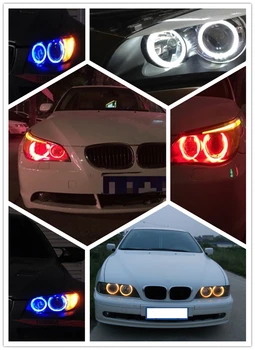 LED Angel Eyes Auta 2ks Blikajúce Pre BMW E39 E53 E60 E61 E63 E64 E65 E66 E87 525i 530i Xi 545i M5 bez Chýb Obrysové Svetlá Žiarovky