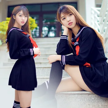 Nový Príchod Japonskom Anime Dievča, Peklo Enma Ai Cosplay Kostým Ženy Halloween Cosplay Školské Uniformy Námorník Farby Čierna Modrá Biela