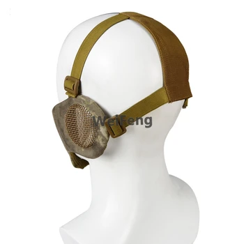 Taktické Skladacia Polovicu Tváre Paintball Ocele Oka Maska s Ušnou Ochrany nízkouhlíkové Vojenské Lov Streľba Airsoftové Maska