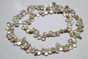 Biele a Ružové sladkovodné perlový náhrdelník Tlačidlo tvarované 11x14mm32INCH