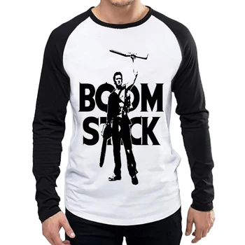Celý Rukáv Evil Dead Tričko Bielej Farby Mužskej Módy Dlhé Film Moive Boomstick T-shirt Topy Tees tričko Boom Stick Oblečenie
