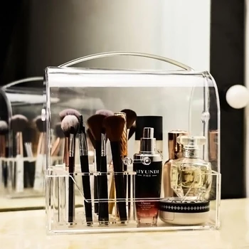 Akryl Make-Up Organizátori Úložný Box Kozmetické Šperky Zobraziť Okno Prípade Plochu Tvoria Kontajner Boxy Organizátor