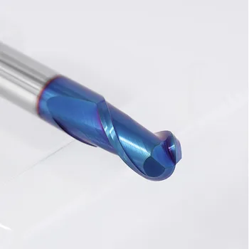 HRC65 CNC nástroje R2mm R3mm R4mm R6mm Modrá Nano Povlak tvrdej zliatiny loptu konci mlyny karbid volfrámové ocele frézovanie frézy na kov