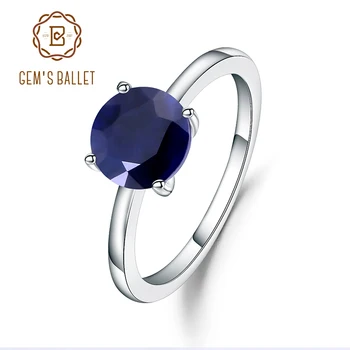 Gem Balet 2.57 Ct Prírodné Blue Sapphire 925 Sterling Silver Drahokam Solitaire Svadobné Zásnubné Prstene Pre Ženy, Jemné Šperky