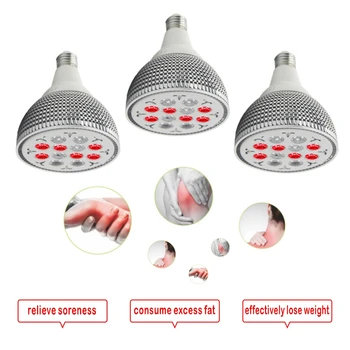 660nm 850nm 24W Červená LED Terapia Svetlom E27 LED Červené svetlo Úľavu od Bolesti Pre omladenie Pleti Anti-Aging