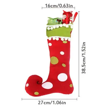 Vianočná Pančucha Candy Darčeková Taška Santa Claus Elf Textílie, Topánka Vianočný Stromček Prívesok Okna Visí Ponožka Vianočné Domova