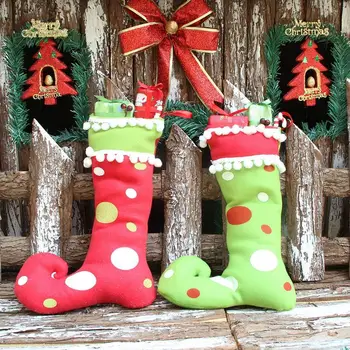 Vianočná Pančucha Candy Darčeková Taška Santa Claus Elf Textílie, Topánka Vianočný Stromček Prívesok Okna Visí Ponožka Vianočné Domova