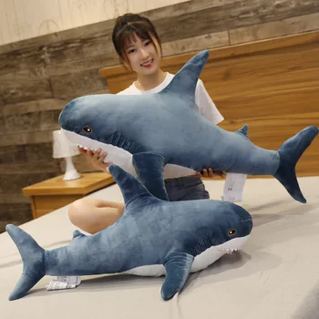 140 CM Veľké Mäkké Simulácia Roztomilý Shark Plyšové Hračky Kawaii Plnené Deti Deti Chlapci Dievčatá Krásne Zviera Vankúš pre Narodeninám