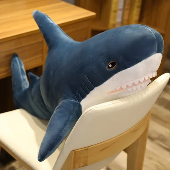 140 CM Veľké Mäkké Simulácia Roztomilý Shark Plyšové Hračky Kawaii Plnené Deti Deti Chlapci Dievčatá Krásne Zviera Vankúš pre Narodeninám