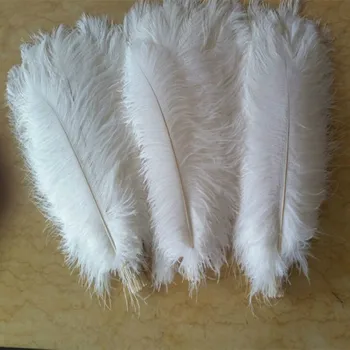 10 KS prírodná biela pštrosie perie 45-50 cm / 18 až 20 palcov pštrosie perie výkon pokrývku hlavy oblečenie oblaky dekorácie