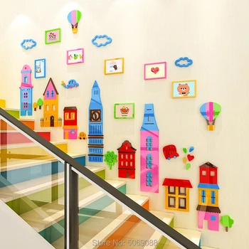 Detské izby, dekorácie 3D akrylové troch-dimenzionální stenu prilepiť cartoon obývacia izba, spálňa nálepky mš stenu enviro