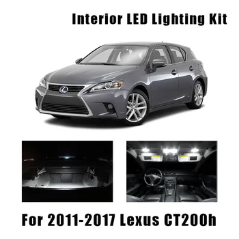 10pcs Biela, Canbus LED Žiarovky Interiéru Mapu Dome Kmeň Svetla Kit Pre 2011-2016 2017 Lexus CT200h Doska Zrkadlo na líčenie Lampa