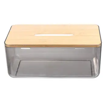 1PC Tkaniva Box Bambusu Veko Tkaniva Okno Plastové Tkaniva Box Papier Vreckovku Box Papierový Obrúsok Box Pre Domácu Kuchyňu, Kúpeľňu